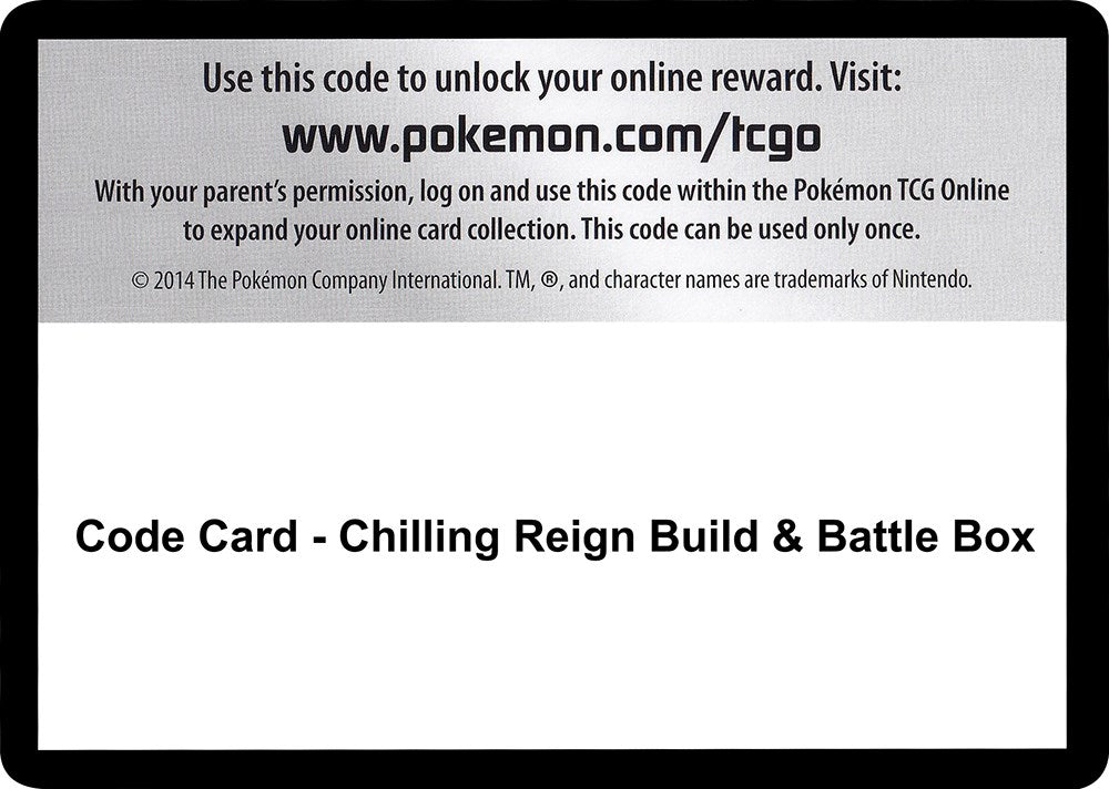 Code Card - Chilling Reign Build & Battle Box [SWSH06]