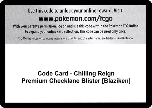 Code Card - Chilling Reign Premium Checklane Blister [Blaziken] [SWSH06]