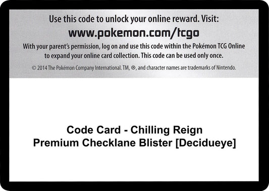 Code Card - Chilling Reign Premium Checklane Blister [Decidueye] [SWSH06]