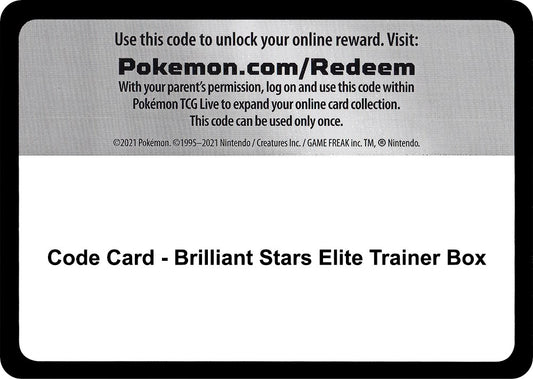Code Card - Brilliant Stars Elite Trainer Box [SWSH09]