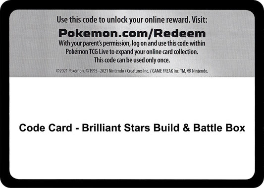 Code Card - Brilliant Stars Build & Battle Box [SWSH09]