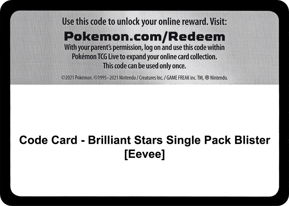 Code Card - Brilliant Stars Single Pack Blister [Eevee] [SWSH09]