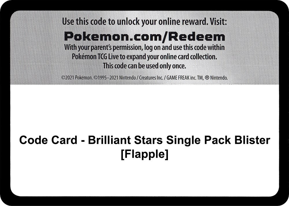 Code Card - Brilliant Stars Single Pack Blister [Flapple] [SWSH09]