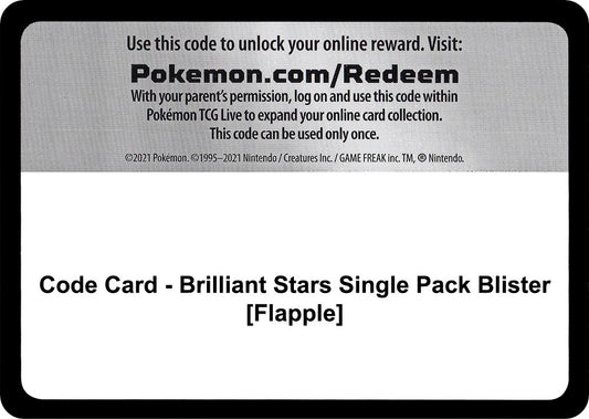 Code Card - Brilliant Stars Single Pack Blister [Flapple] [SWSH09]