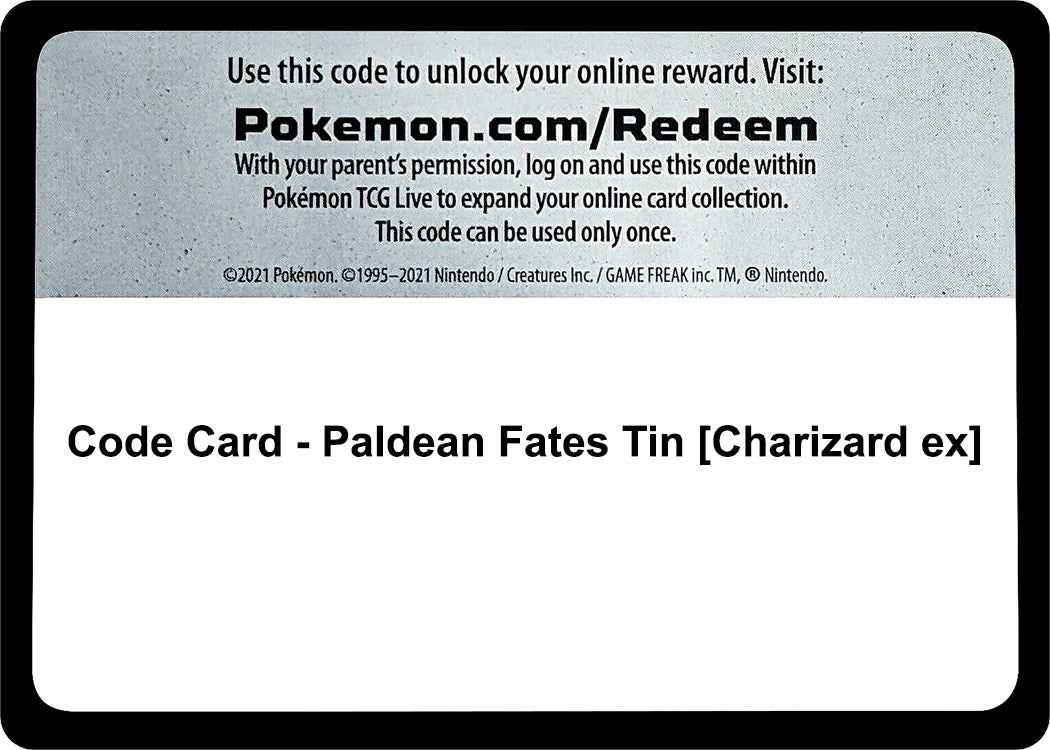 Code Card - Paldean Fates Tin [Charizard ex] [PAF]