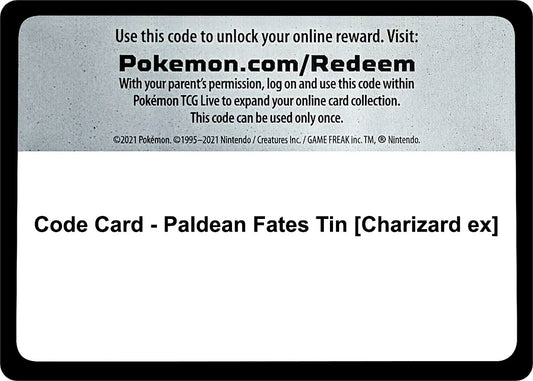 Code Card - Paldean Fates Tin [Charizard ex] [PAF]