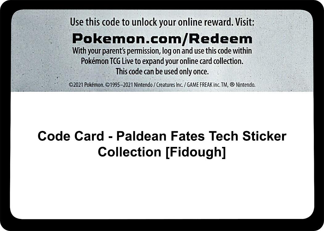 Code Card - Paldean Fates Tech Sticker Collection [Fidough] [PAF]