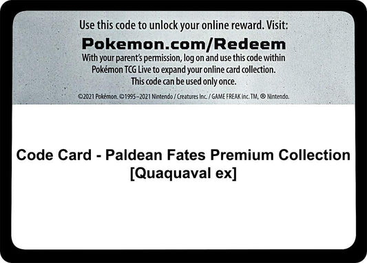 Code Card - Paldean Fates Premium Collection [Quaquaval ex] [PAF]