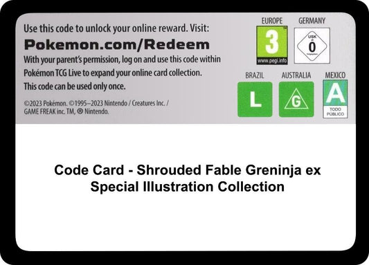 Code Card - Shrouded Fable Greninja ex Special Illustration Collection [SFA]