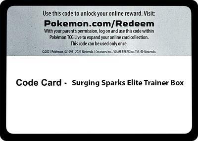 Code Card - Surging Spark Elite Trainer Box [SSP]