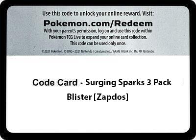 Code Card - Surging Sparks 3 Pack Blister [Zapdos] [SSP]