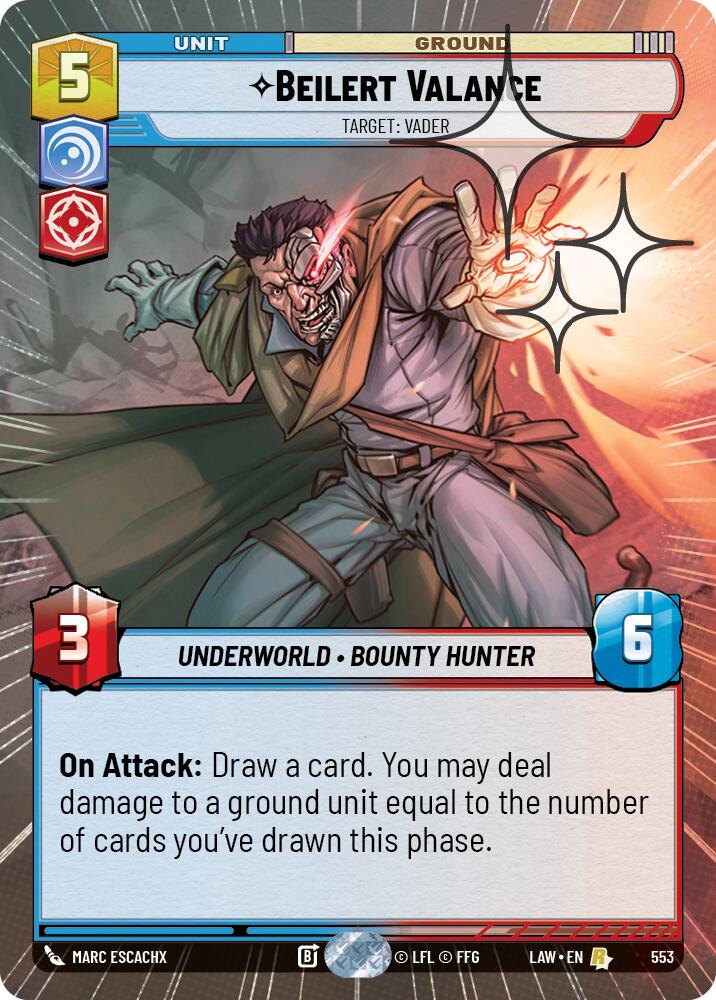 Beilert Valance - Target: Vader (Hyperspace Foil) [LAW - 553]
