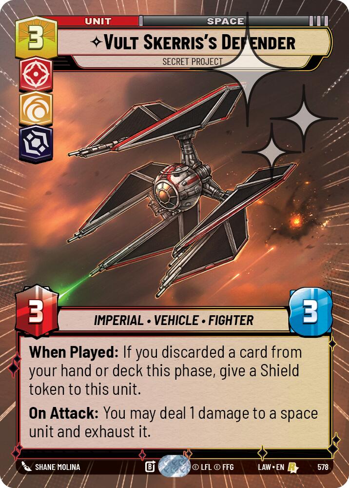 Vult Skerris's Defender - Secret Project (Hyperspace Foil) [LAW - 578]