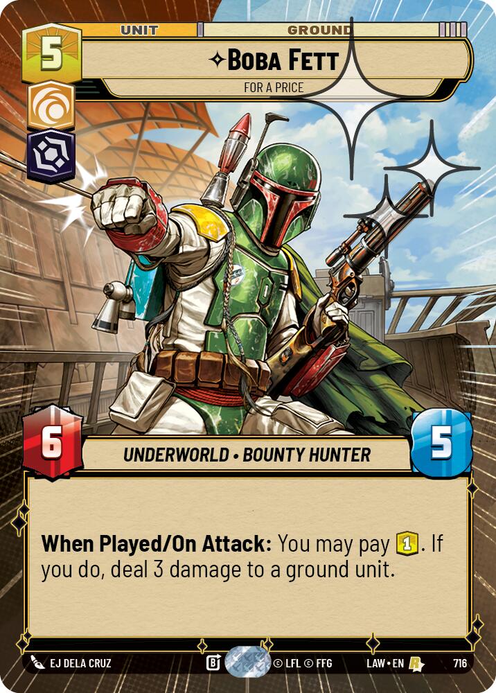 Boba Fett - For a Price (Hyperspace Foil) [LAW - 716]