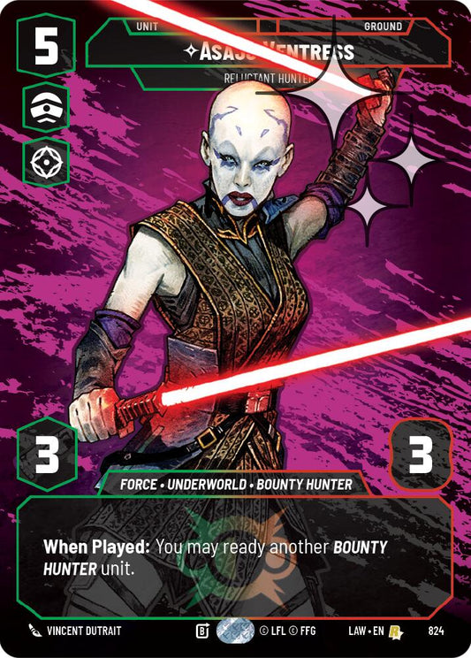 Asajj Ventress - Reluctant Hunter (Prestige Foil) [LAW - 824]