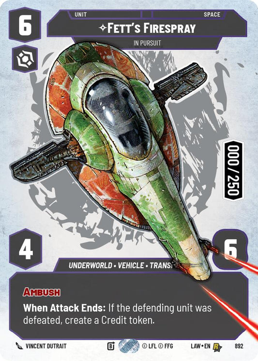 Fett's Firespray - In Pursuit (Serialized) [LAW - 892]